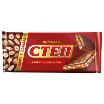 Шоколад "Степ" арахис и карамель, 100 гр.