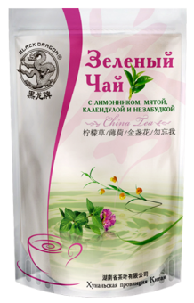 Черный дракон зеленый с лимонником, мятой, календулой и незабудкой